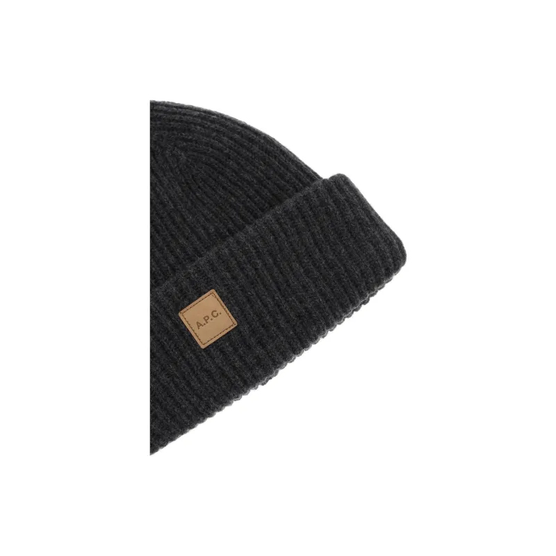 A.P.C . Michelle Logo patch Beanie-3