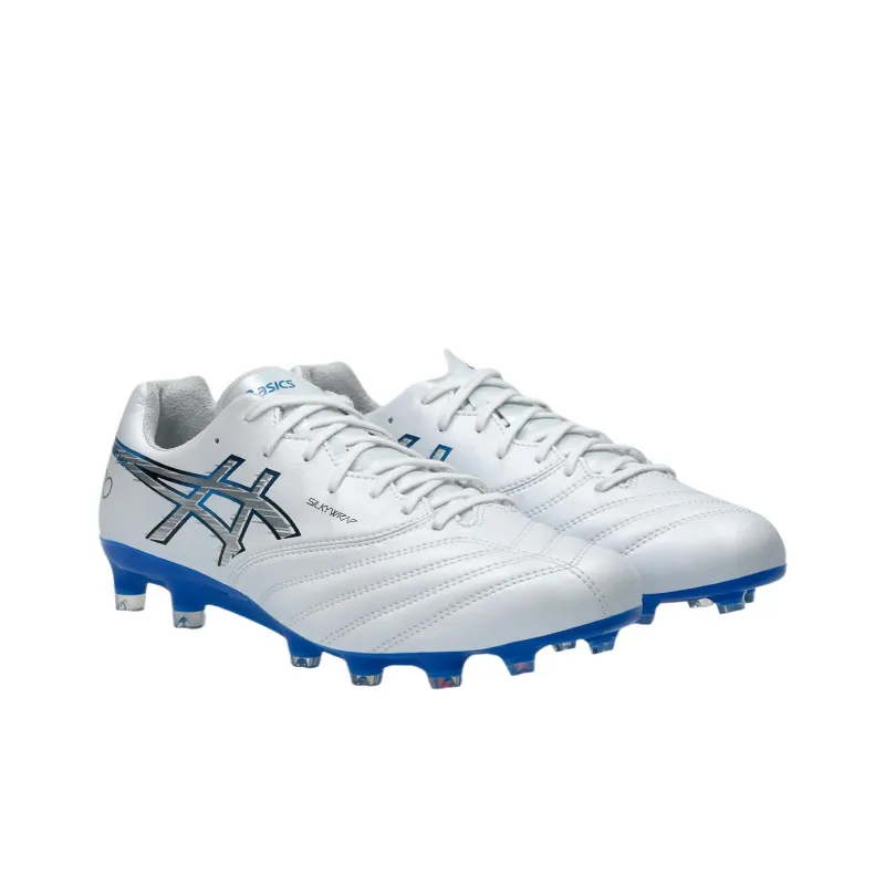 Asics Slip-Resistant Soccer Shoes Men's White Blue-3