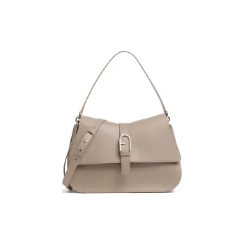Furla Leather Crossbody Bag Shoulder Bag Large Size Women's Taupe
