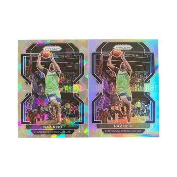 PANINI 2021 22 Timberwolves Naz Reid PRIZM Ice Break Silver Fold Sports Cards 2 Pcs