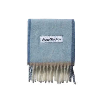 Acne Studios Alpaca Wool Nylon Mohair Knit Scarves Women's Blue