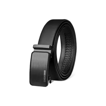 Cheekkiss Top Grain Cow Leather Belts Men's Black 3.5cm