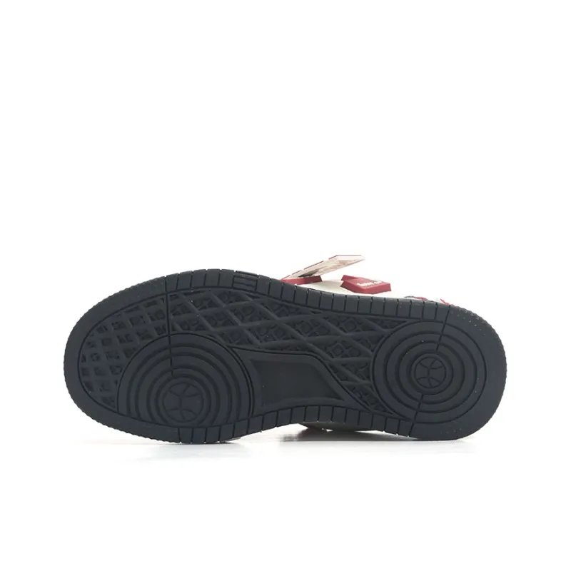 Nam Po Wan x Jifffly Slip-Resistant Water-Resistant Balance Low-Top Skateboard Shoes Unisex Beige Burgundy-5