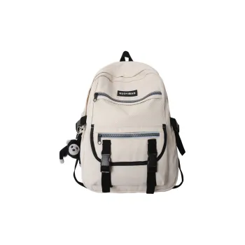 NOMK Nylon Backpack Regular Unisex White/Black/White Plaid/Black Plaid