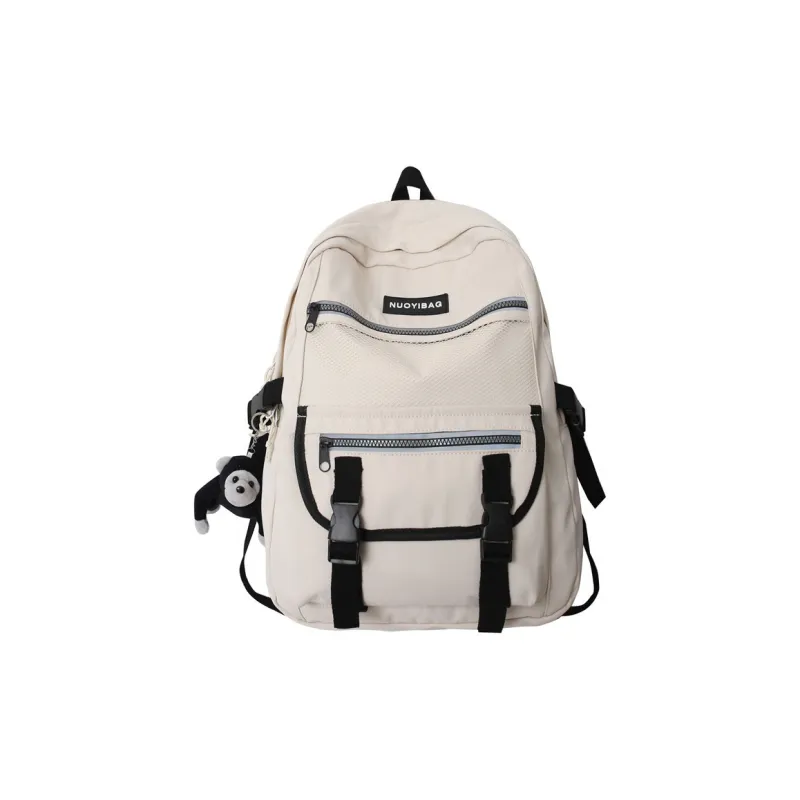 NOMK Nylon Backpack Regular Unisex White/Black/White Plaid/Black Plaid-0