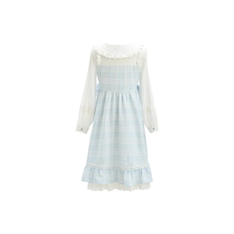 SNBL Long Sleeved Dresses Women's Blue-1