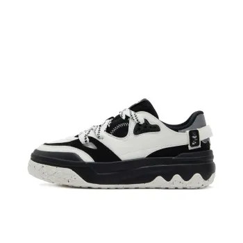 361° Shortbread Anti Slip Wear Resistant Low Top Skateboard Shoes Women's White Black