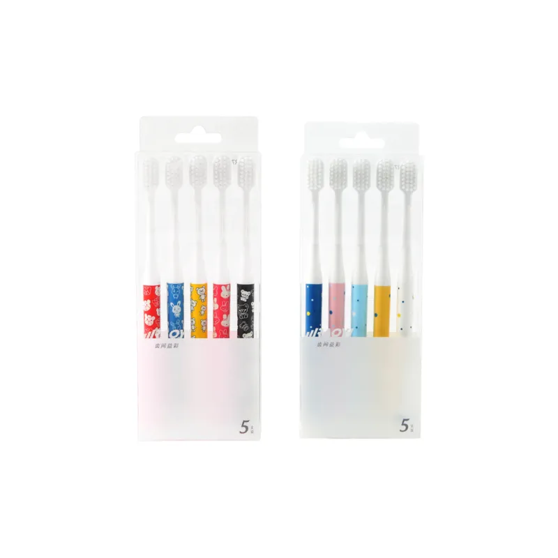 CHENYISHENG Creative Cartoon Spinning Print Soft Bristle Toothbrush 5 Pack For Home Use Adults With Small Heads-15