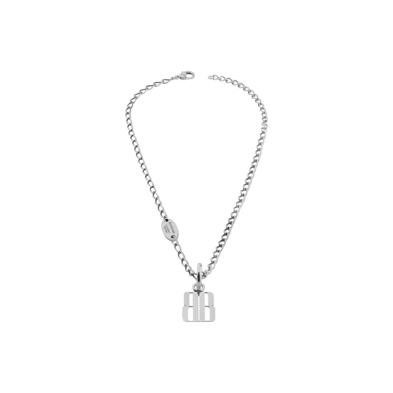 Balenciaga Brass Zinc Alloy Necklaces Men's Silver-1
