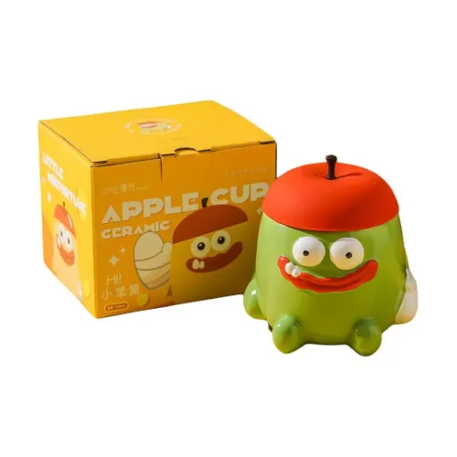 Seven Carats Small Apple Mug Desktop Office Water Cup With Lid 420ml