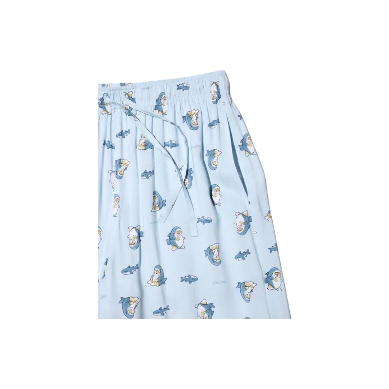 UNIQLO x SHAYUMAO LIANMINGKUAN Casual Pants Women's Light Blue-2