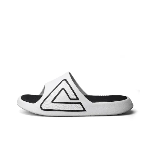 PEAK Tai Ji1.0 Slip Resistant Abrasion Resistant Cushioning Slide Slippers Men's Super Light White Black