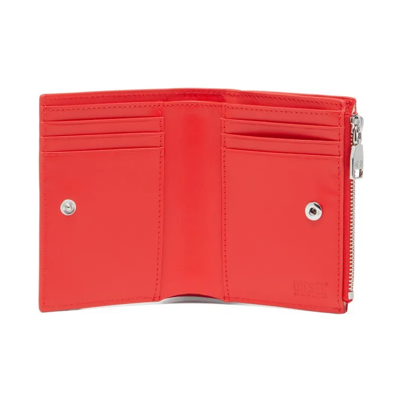 DIESEL Cow Leather Wallet Small Size Women's Red-3