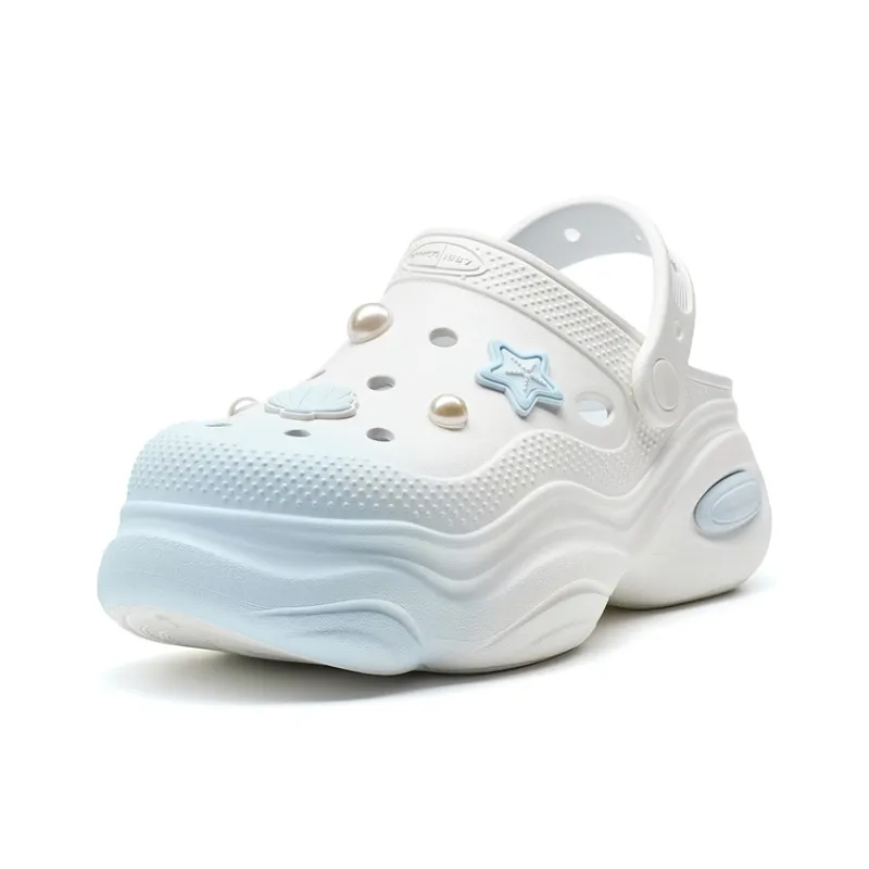 XTEP Succulent Collection Clogs Women's White Blue-1