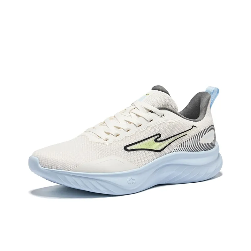 Erke Cushioning Rebound Wear-Resistant Low-Top Casual Running Shoes Men's Microcrystal White Steel Gray-2