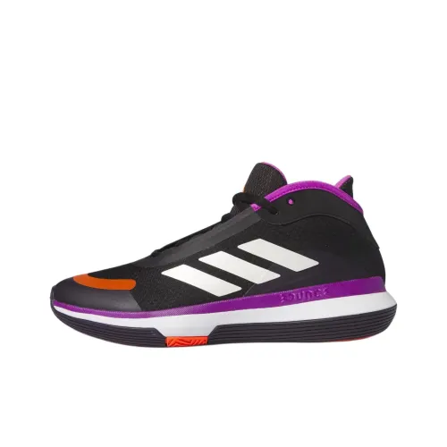 Adidas Bounce Legends Anti Slip Wear Resistant Mid Top Basketball Shoes Unisex Black Purple