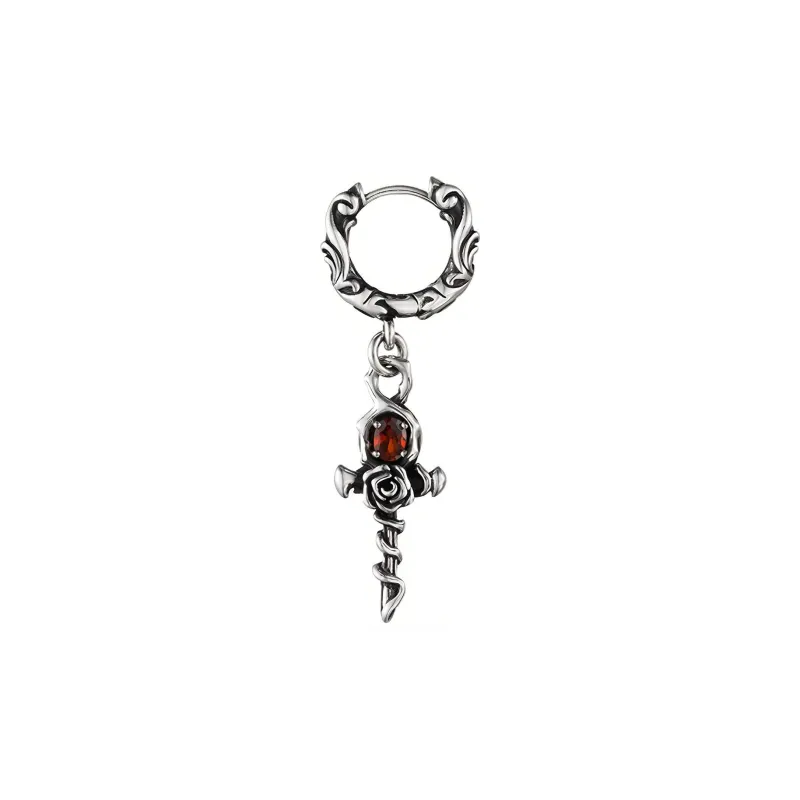 ROCK&RIDE 925 Sterling Silver With Copper Gemstone Earrings Unisex-2