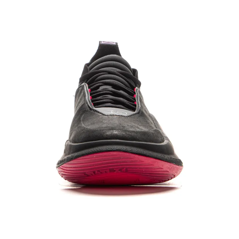 LiNing Wow11 Cushioning Anti-Slip And Wear-Resistant Lightweight Rebound Mid-Top Basketball Shoes Men's Black Red-4