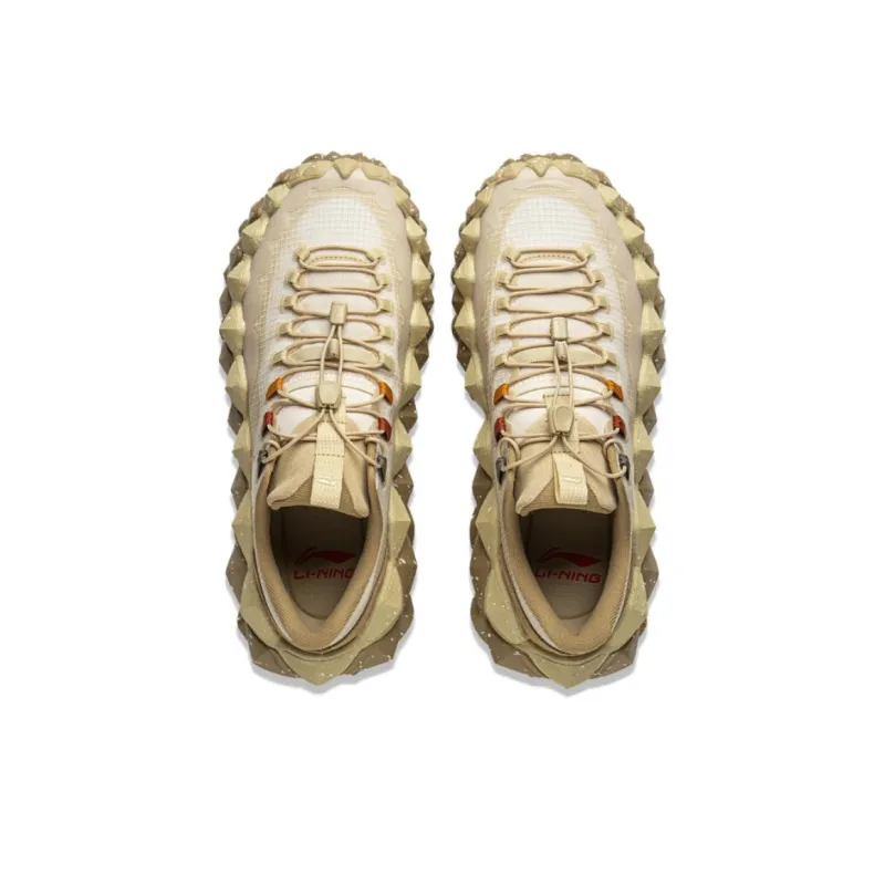 LiNing Cushioned Slip Resistant Abrasion Resistant Low Top Casual Shoes Unisex Beige Brown-3