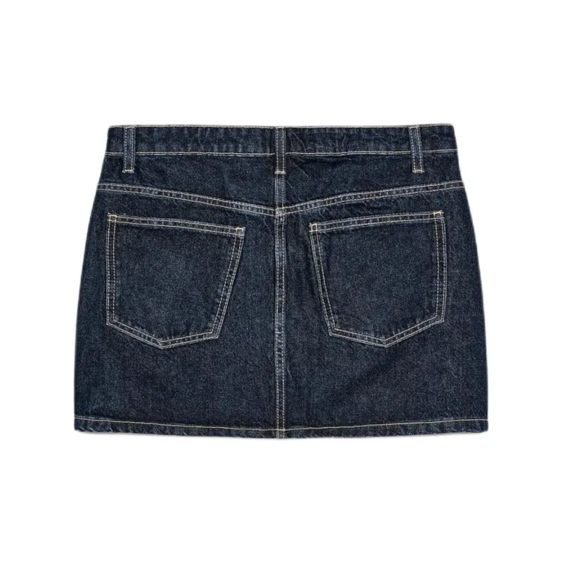 ZARA Trf Denim Short Skirts Women's Deep Indigo Cyan-1