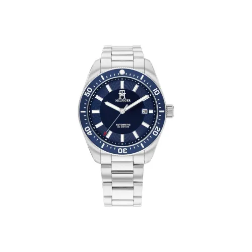 Tommy Hilfiger Wrist Watch Automatic Mechanical Movement Stainless Steel Strap 40mm Blue Dial Men's Watches