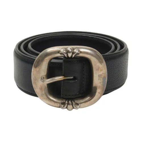 Chrome Hearts Leather Leather Belts Women's Black Width 1.5CM