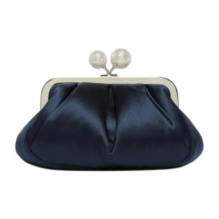 WEEKEND MaxMara Cotton One Shoulder Crossbody Clutch Women's Blue-2
