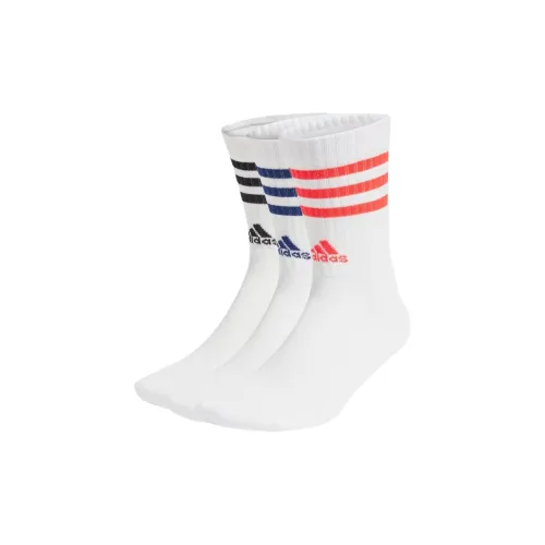 Adidas 3S Mid Calf Socks Unisex 3 Pack White