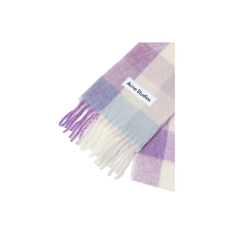 Acne Studios Checkered Logo Patch Scarf-4