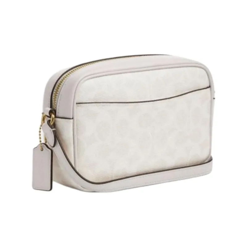 COACH Jamie Artificial Leather Camera Bag, Crossbody Bag, Shoulder Bag Mini Women's White & Chalk White-1
