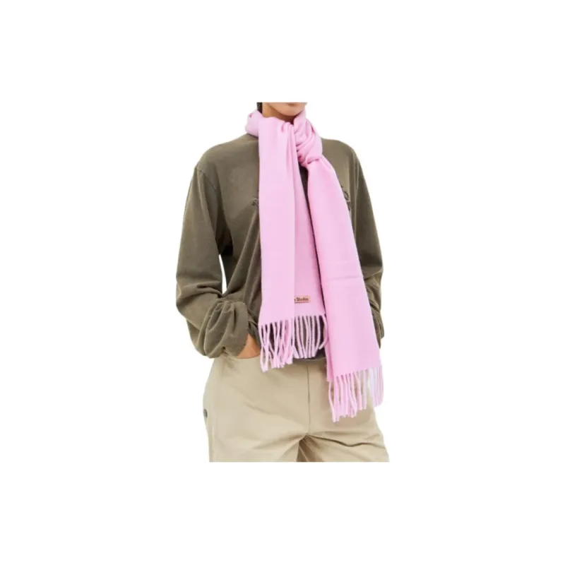 Acne Studios Wool Knit Scarves Unisex Cotton Candy Pink-2