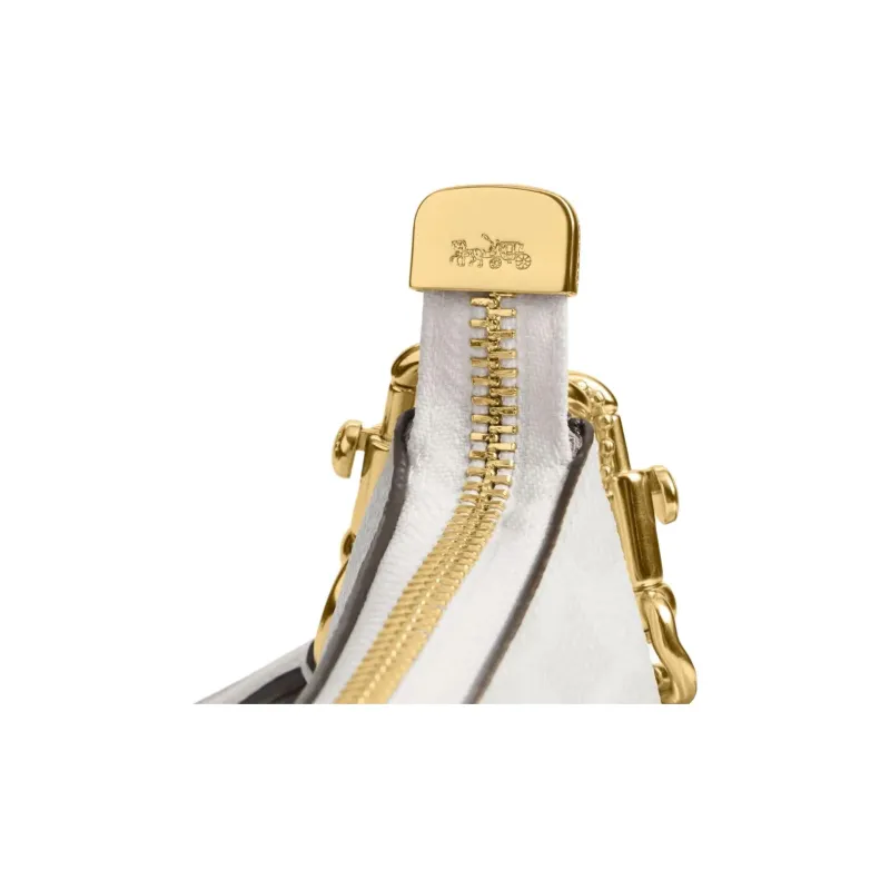 COACH Teri Artificial Leather Crossbody Bag Shoulder Bag Medium Size Women's Chalk White-4