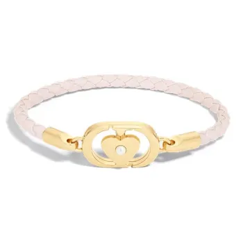 DIOR Resin, Pearl, Leather, Calfskin, Metal Bracelets Women's Pink