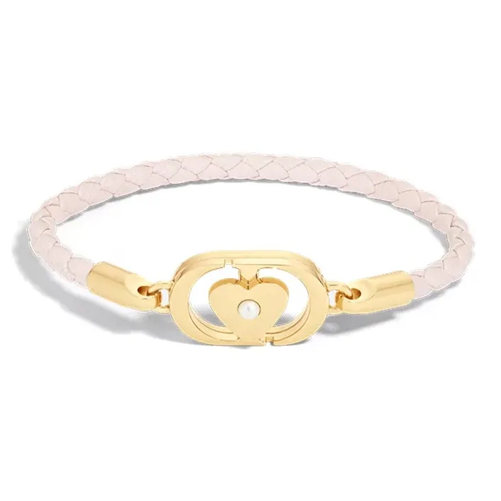 DIOR Resin, Pearl, Leather, Calfskin, Metal Bracelets Women's Pink-0
