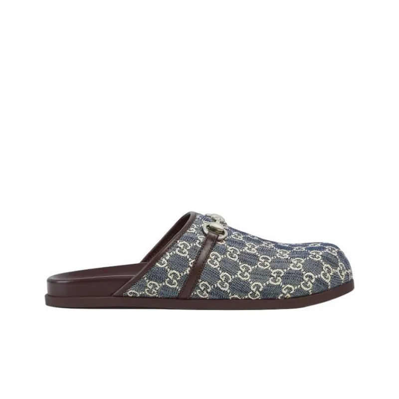 GUCCI Quiet Wrap-toe Slippers Men's Blue-1