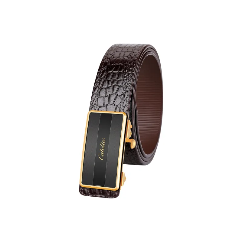 CATELLES Unlined Top Grain Cow Leather Leather Belts Men's Width  3.5cm-5