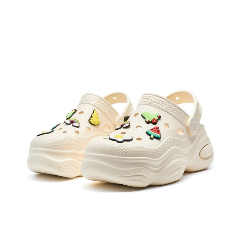 XTEP Succulent Collection Clogs Women's Beige-2