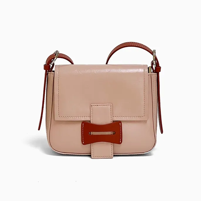 BEMIX PETS Cow Leather Shoulder Bag Regular Women's Matcha Green/Cherry Blossom Pink/Cream White-2