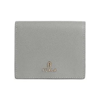 Furla Grained Leather Wallet Small Size Women's Gray