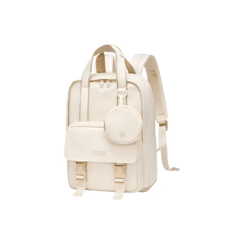 V.NINE Fabric Backpack Regular Unisex Creamy Apricot/Glutinous Rice Black-1