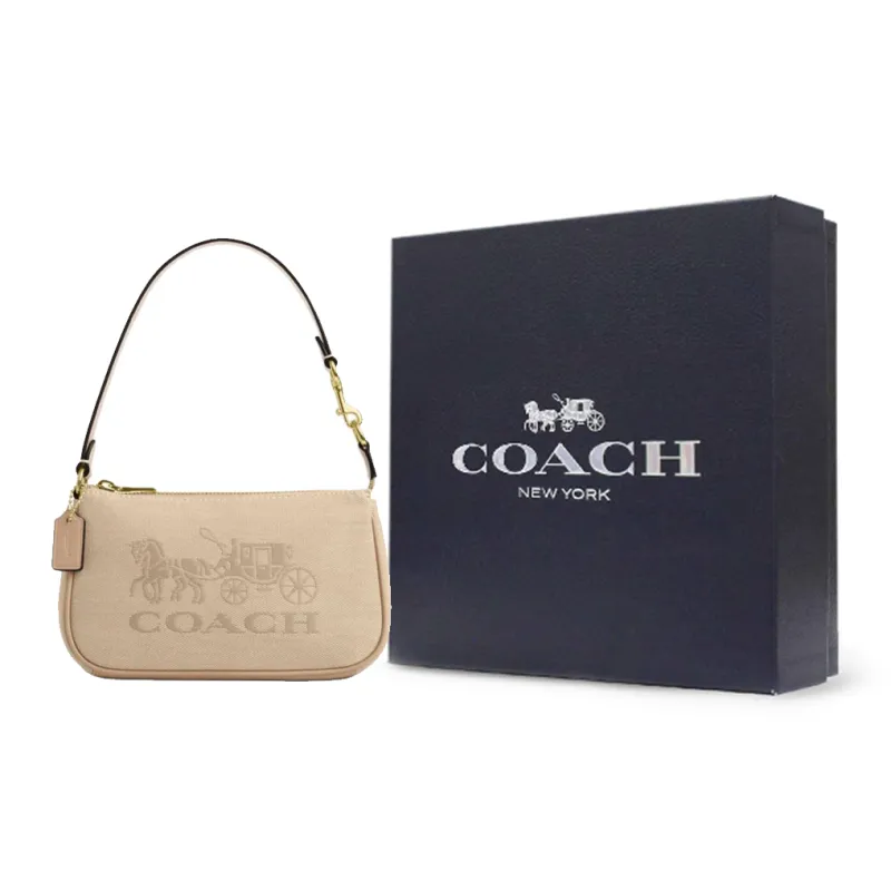 COACH Nolita Canvas Canvas Bag Handbag Shoulder Bag Small Size Women's Deep Natural Multicolor-5