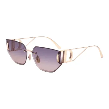 DIOR Metal Irregular Shape Sunglasses Unisex Gold