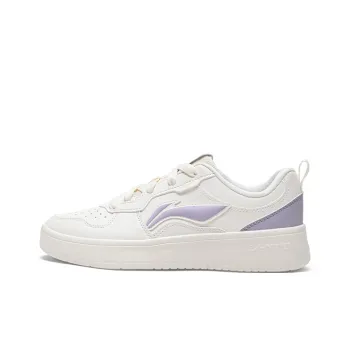LiNing Early Cloud Wear Resistant Breathable And Balanced Low Top Skateboard Shoes Women's Beige Purple