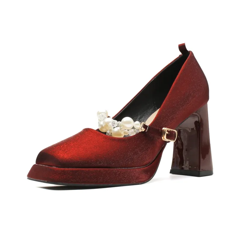 TADSW Chunky Heel High Heels Women's-4
