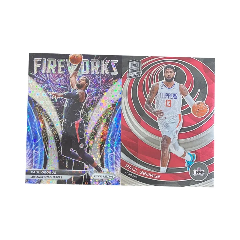 PANINI 2022 PRIZM Paul George Firework Special Edition Spectrum BASE Sports Cards 2 Pcs-0