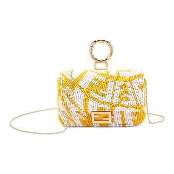 FENDI Nano Baguette Charm Yellow/White