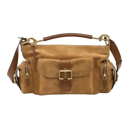 Chloe Buffalo Leather Quality Camera Bag One Shoulder Handbag Medium Size Women's Brown