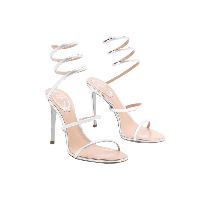 RENE CAOVILLA Cleo One Strap Sandals 10.5cm Women's Silver-3
