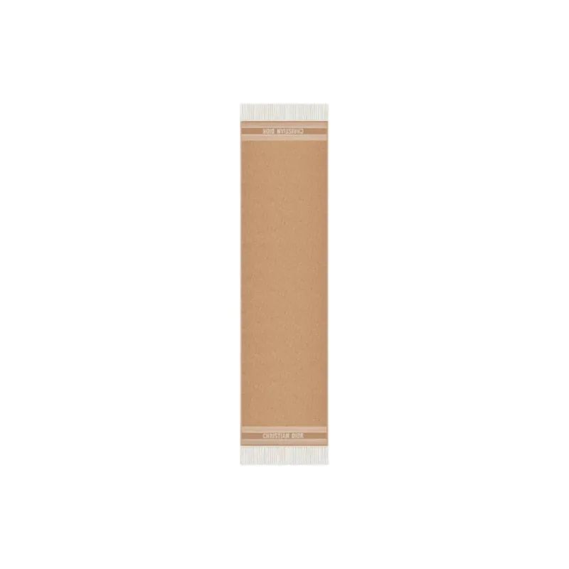 DIOR Cashmere Knit Scarves Unisex Beige-2