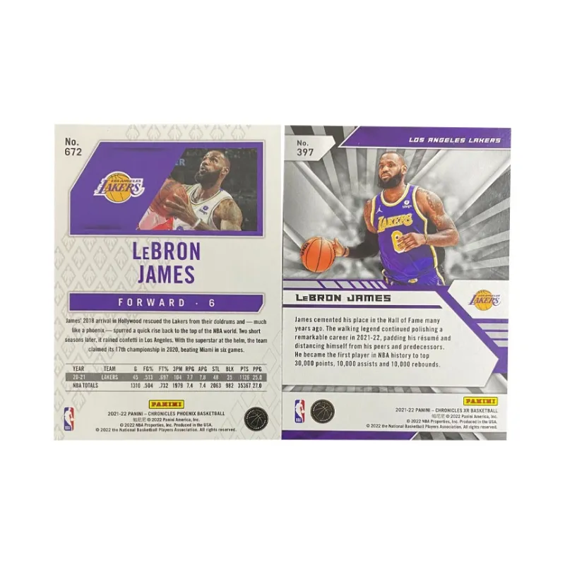 PANINI 2021 22 SELECT Lakers James Taka Silver Fold Sports Cards 2 Pcs-1